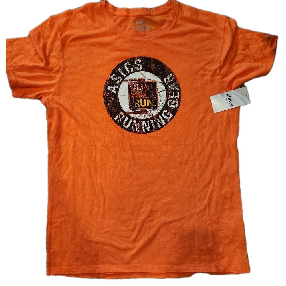 Nwt Asics Running‎ Gear Orange Tshirt Mens Sz L